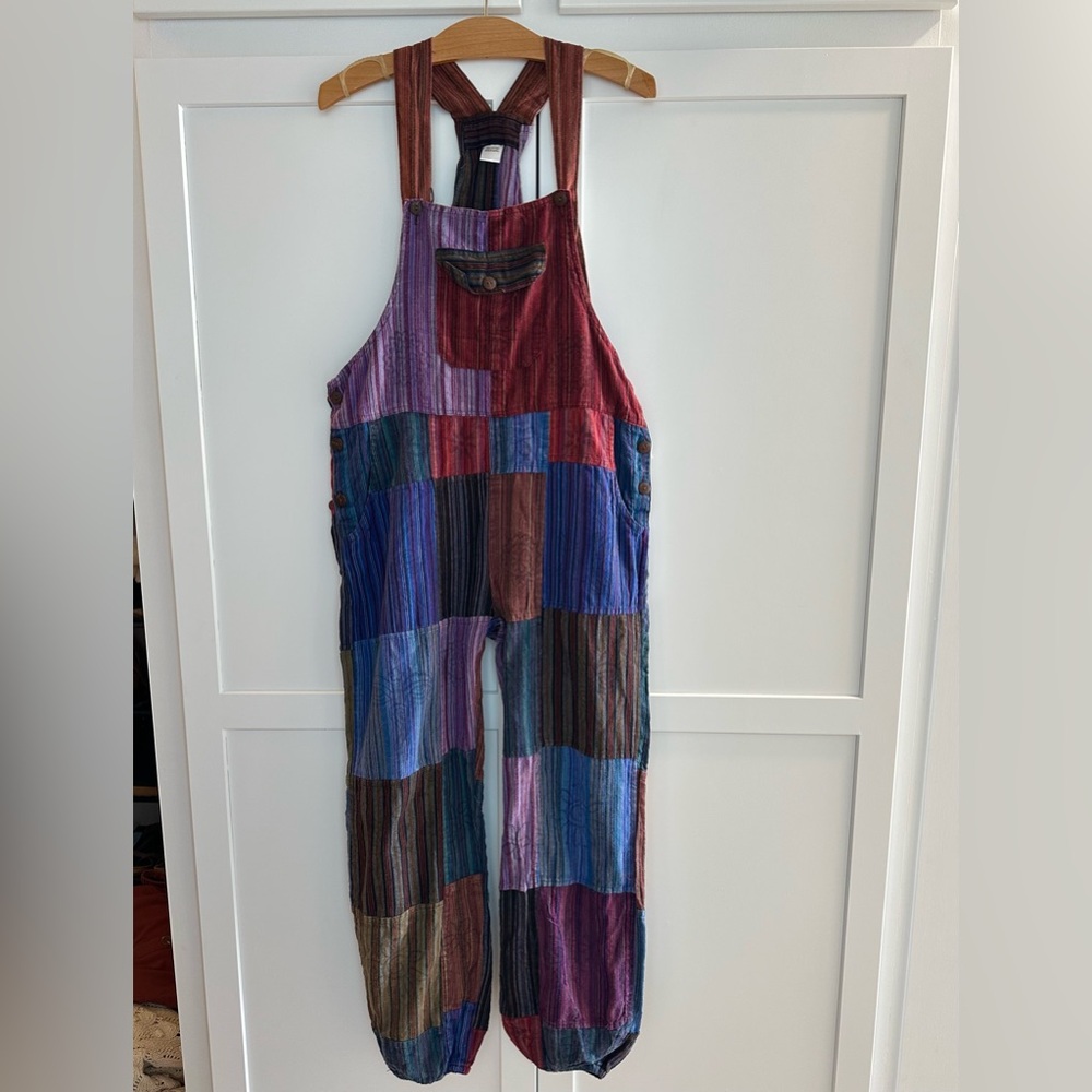 Patchwork overalls handmade, One size - Picture 2 of 9